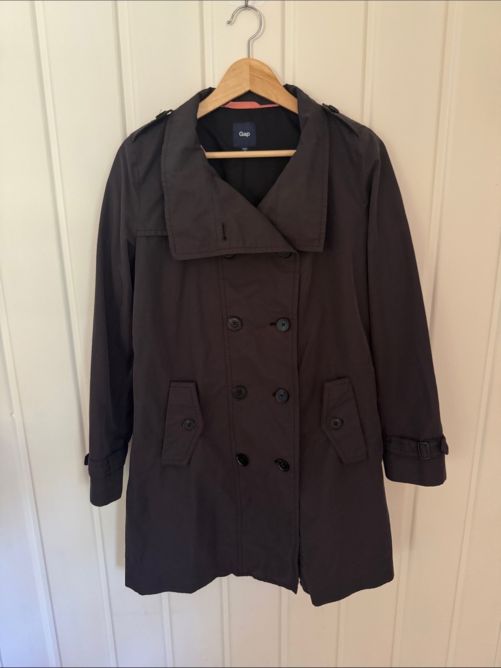 GAP Women's Double-Breasted Trench Coat in Dark Brown